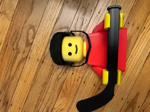 Lego ice hockey helmet to go with the stick TP holder