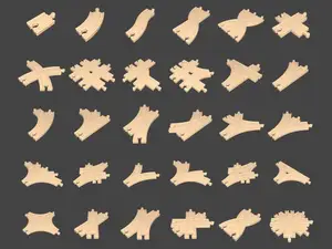 Brio Compatible Train Track - 30 track shapes, 199 variants