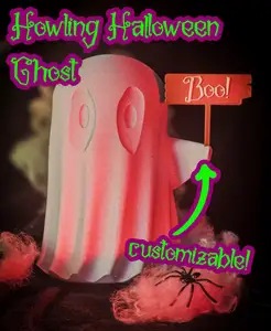 Howling Halloween Ghost with Customizable Sign! - Evil Twin