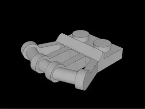 Lego Compatible (92692.dat) Plate 1 x 2 with Angled Handles on Side