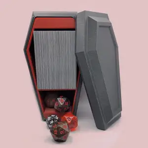 Coffin Box / Deck Box - Inserts for 100 Sleeved Cards or Blank Insert for Candy - Halloween/Vampire Themed Box