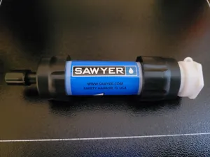 Water filter plug or mini bottle with lanyard loop