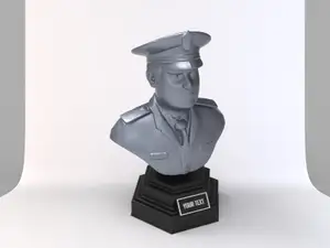 Police Man Bust With Custom Text