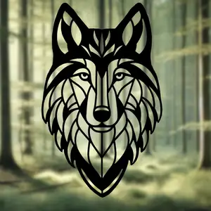 Wolf Geometric Mandala Art - wallart silhouette
