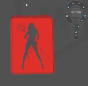 Devil Girl silhouette Qidi 4 plus tool head