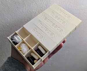 Pill box / container for a week with 3 slots per day