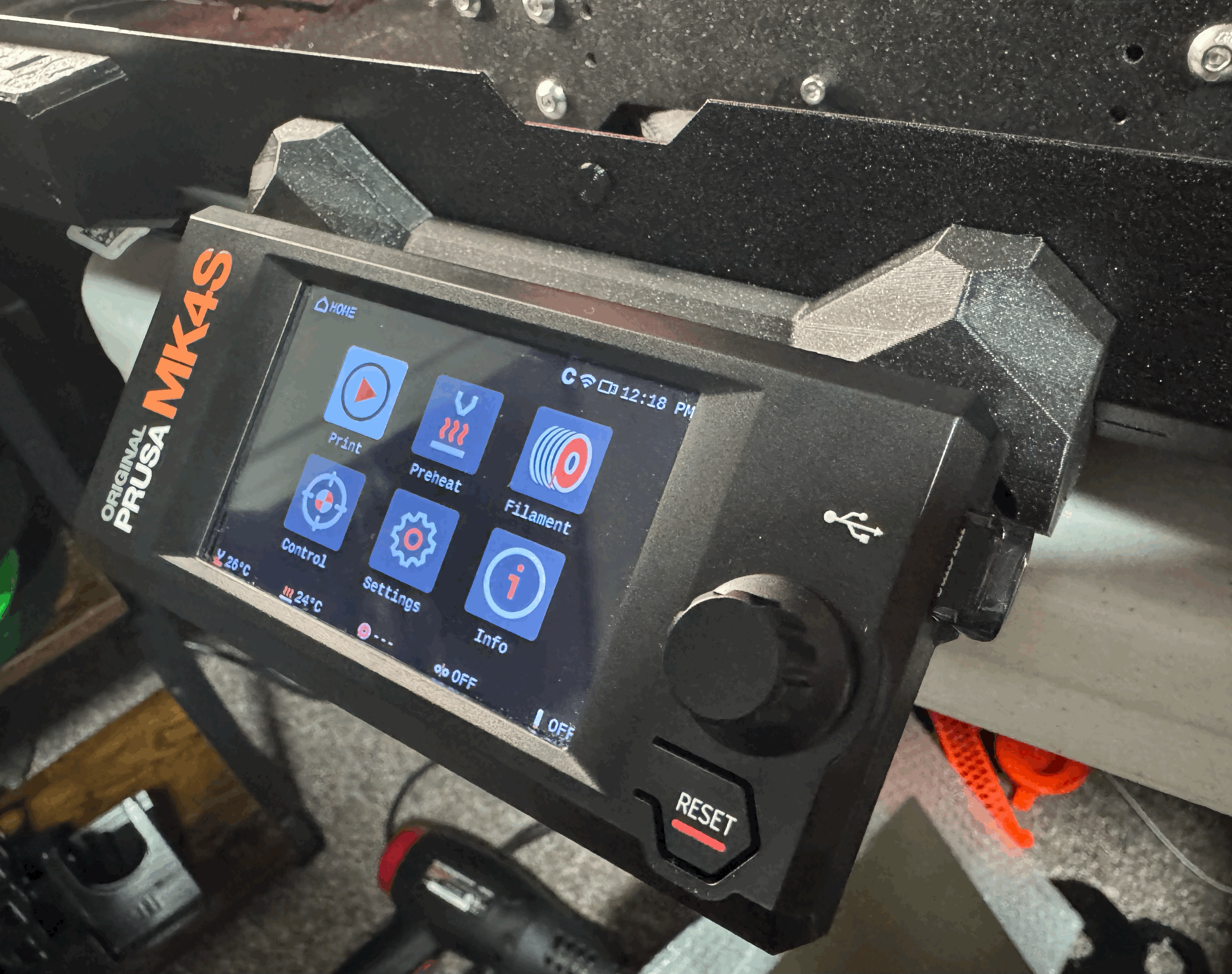 Original Prusa Enclosure xLCD Holder for MK4S with PE Cable Clearance