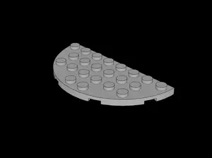 Lego Compatible (22888.dat) Plate 4 x 8 Round Semicircle