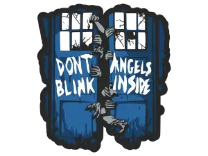 Doctor Who "Dont Blink Angels Inside" Coaster