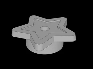 Lego Compatible (11609.dat) Plate 1 x 1 Round with Five-Pointed Star Top and Pin Hole