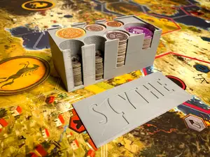 Scythe Coin Holder with Lid - Card Board & Metal Coins