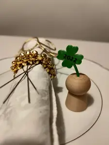 Silvester Dekoration Korken mit Kleeblatt - New year's eve decoration cork with cloverleaf