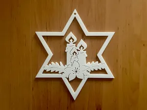 Christmas star with candles