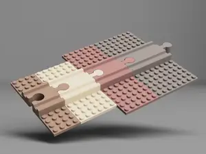 Rails with Lego plate (wooden rails)