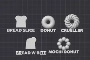 Mini Bakery Pastry Foods and Clay Molds for Dollhouse (use for Print supports)