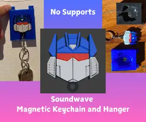 Transformers (Soundwave) magnetic keychain and hanger. (No supports)