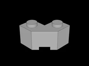 Lego Compatible (87620.dat) Brick 2 x 2 Facet