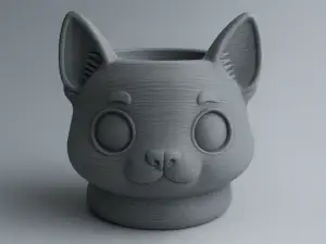 Cat Head Pot – 3D Printed Planter