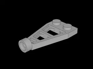 Lego Compatible (4596.dat) Plate 1 x 2 with 3L Extension and Stud Hole