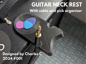 Guitar Neck Rest with Pick and Cable Organiser