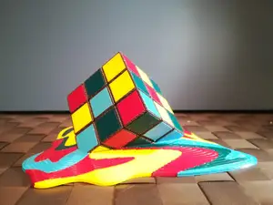 Melting Rubik's Cube (multi material)