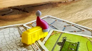 Ticket to Ride Christmas hat and Rudolf the red nose reindeer for train