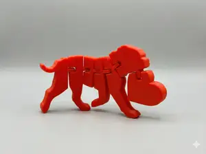 Flexi Continental Bulldog - Articulated Valentine Heart Toy