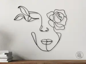 Flower Woman Face Wall Art