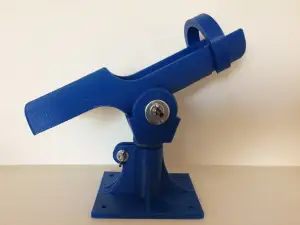 Trolling fishing boat rod holder