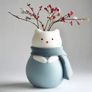 Cat in a Scarf Vase
