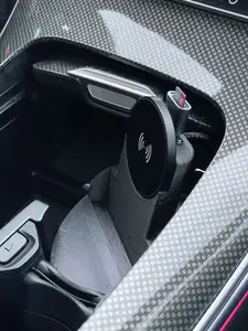 Phone Holder with Wireless Charger Pad for Mercedes C-class (W206, S206) Cup Holder, parametric, incl. Fusion 360 project files