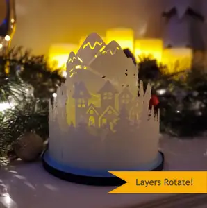 Winter Mountain Village - Candle Holder