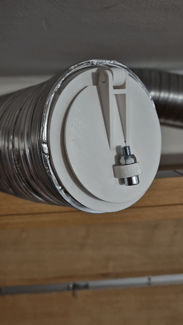 Ventilační klapka pro ∅ 100 mm trubky (air check valve, ventilation flap)