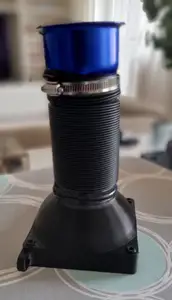 140mm Fan Adaptor to 80mm Pipe to atach to aluminium profile
