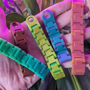 Keychain Chain - Print-in-Place Articulated Flexi Fob - Multiple Lengths