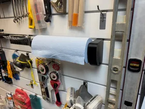 Proslat Slatwall Garage paper towel holder.