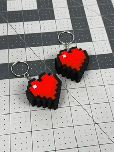 Minecraft Heart Key Clicker Keychain