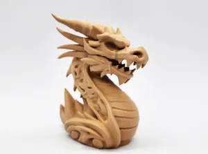 Wood-Carved Dragon Statue