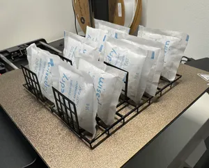 DIY desiccant (silica gel) bag dryer rack