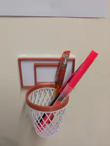 Wall mounted basket ball net pen holder