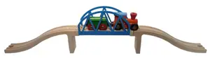 Universal railway bridge with ramps track for wooden train