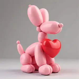 Balloon Dog Holding a Heart – Valentine’s Edition