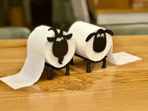 Actually useful Sheep and Goat toilet/tissue paper roll holder and dispenser