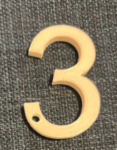 Number 3 keychain