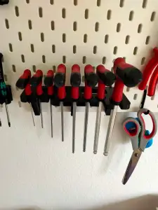 Parkside T Handle wrench holder for ikea Skadis pegboard