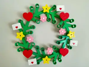 Envelope sealed with a heart for Lego wreath