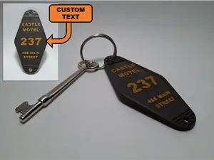 Vintage-style Hotel Key Fob with Parametric Customizable Text