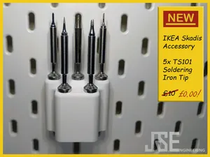 Ikea Skadis 5x TS101 Soldering Iron Tip Holder