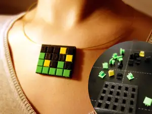Wordle peg grid - necklace or brooch