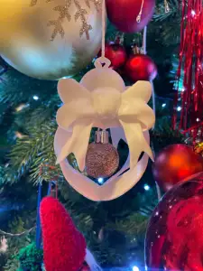 Christmas tree toy with internal space for mini-toys